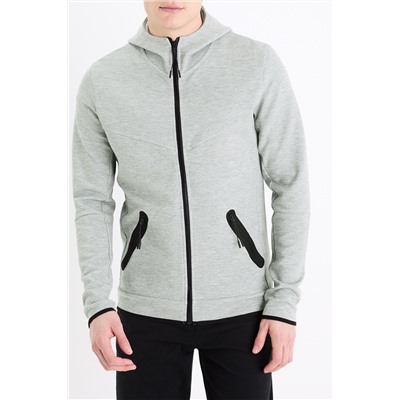 Sudadera skinny fit con capucha - Gris