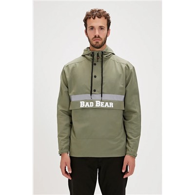 Bad Bear, Reflect Windbreaker Thyme Yeşil Kanguru Cep Erkek Rüzgarlık