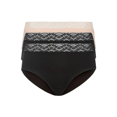 esmara Damen Slips, 3 Stück, mit eleganter Spitze