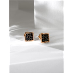 Серьги-пусеты из золочёного серебра с нат. шпинелью 925 пробы С-2469зрч416