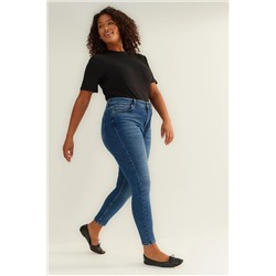 Trendyol Curve Lacivert Yüksek Bel Ek Özellik Mevcut Değil Skinny Büyük Beden Jeans TBBAW24CJ00048