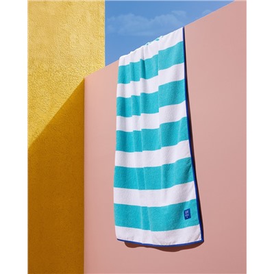 Biasse %100 Pamuk Plaj Havlusu - Beyaz/Turkuaz - 70x150 cm