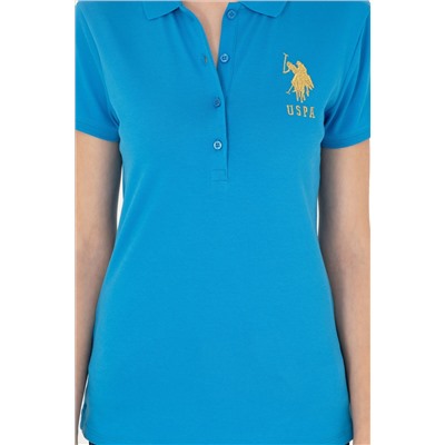 Kadın Saks Basic Polo Yaka Tişört