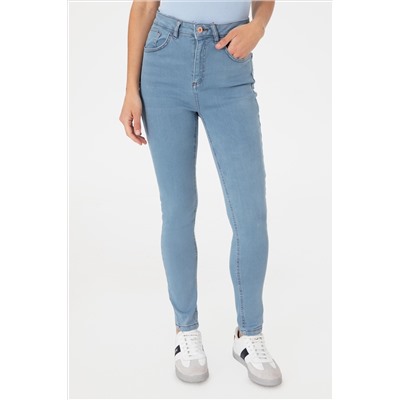 Kadın Açık Mavi Skinny High Waist Fit Pantolon