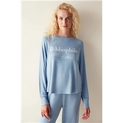 Penti Bibliophile Uzun Kollu Mavi Pijama Set PN7FW0M323SK-BL6