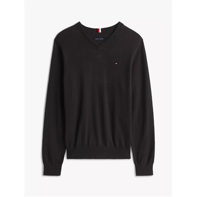 Solid Logo V-Neck Sweater