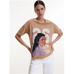 Baumwoll-T-Shirt mit Print
