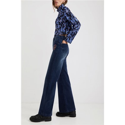 Pantalón wide leg slim