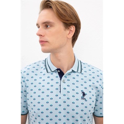 Erkek Açık İndigo Polo Yaka Tişört