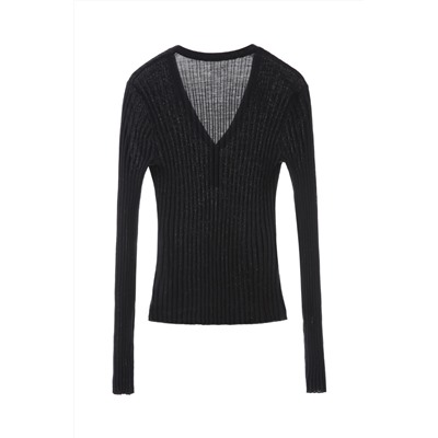 Top de lana Negro