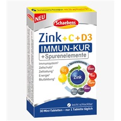 Zink + Vitamin C + Vitamin D3 Tabletten 30 St., 10 g