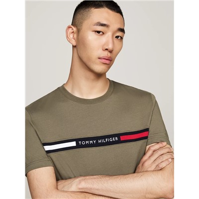 Tommy Ribbed Inset Logo T-Shirt