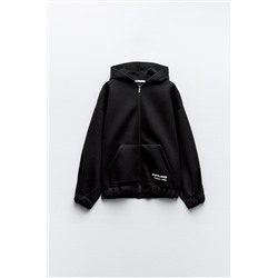 SCUBA-EFFECT BOMBER HOODIE