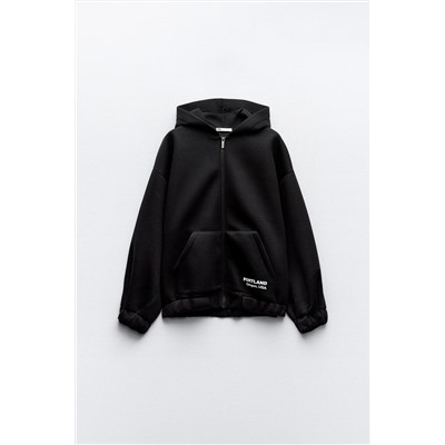 SCUBA-EFFECT BOMBER HOODIE