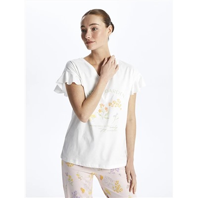 LC Waikiki V Yaka Desenli Kısa Kollu Kadın Kaprili Pijama Takımı, LCW DREAM                                            
                                            V Yaka Desenli Kısa Kollu Kadın Kaprili Pijama Takımı