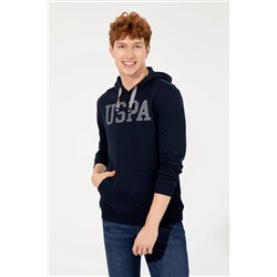 Erkek Lacivert Kapüşonlu Basic Sweatshirt