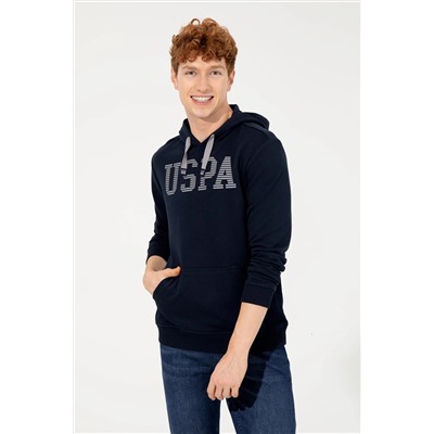 Erkek Lacivert Kapüşonlu Basic Sweatshirt