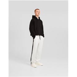 Interlock trousers with side stripes