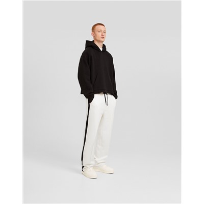 Interlock trousers with side stripes