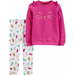 Carter's | Baby 2-Piece Glitter Fleece Top & Cat Legging Set