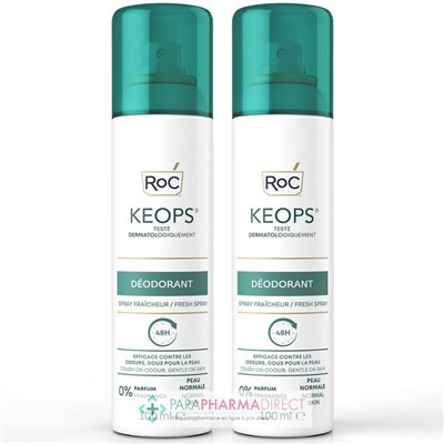 Roc Keops - Déodorant - Spray Fraîcheur - Peau Normale - LOT 2x100 mlLot  × 2
