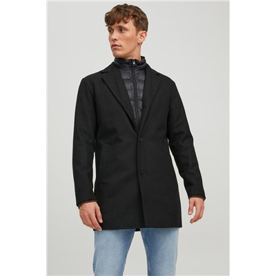 Chaqueta efecto doble prenda Negro
