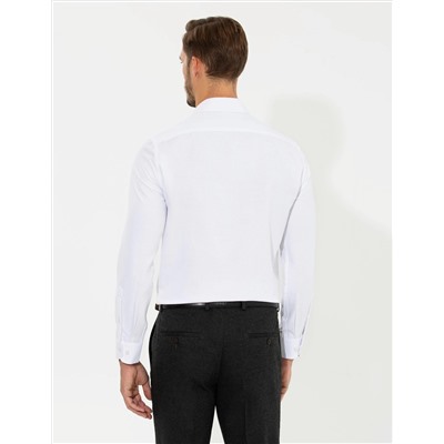 Beyaz Slim Fit Uzun Kollu Gömlek