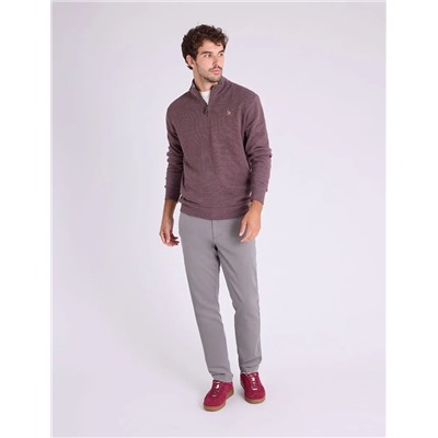 1/4 ZIP MOCK NECK FLATBACK PULLOVER