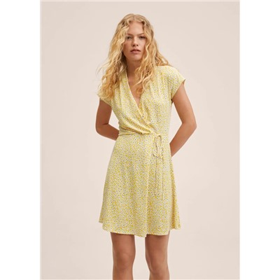 Vestido cruzado estampado -  Mujer | MANGO OUTLET España