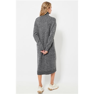 Vestido jersey - Negro jaspeado