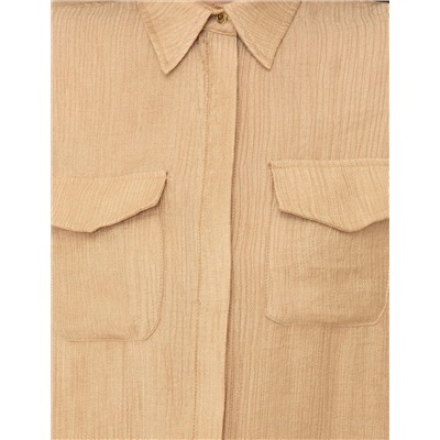 Camel Comfort Fit Uzun Kollu Gömlek