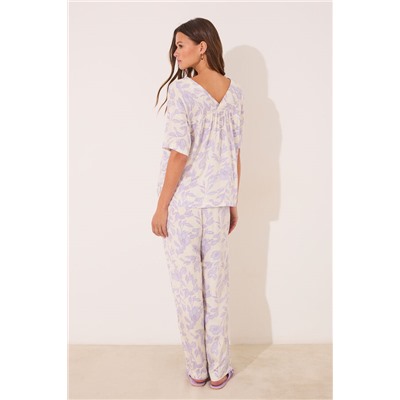 Pijama largo estampado viscosa