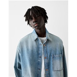 Long sleeve oversize denim shirt