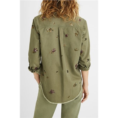 Camisa de algodón lentejuelas