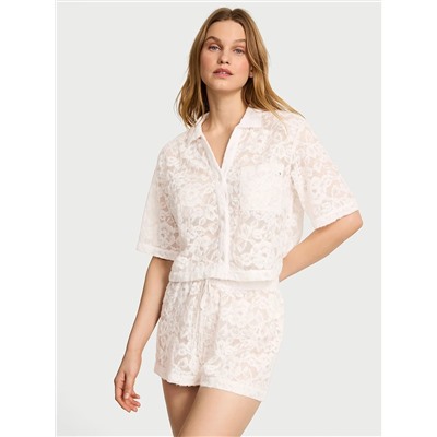 Luxe Soft Lace Cropped Short Pajama Set