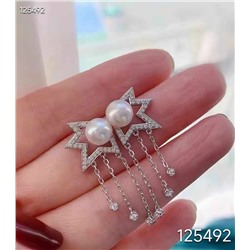 Красивые серёжки японского бренда   7 day*s   Серебро 525 пробы