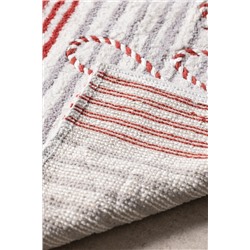 Fleuramour Banyo Paspas - Beyaz/Kırmızı/Gri - 50x80 cm