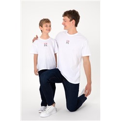 Erkek Comfort Fit Bisiklet Yaka Beyaz Tişört