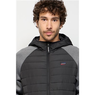 Anorak con capucha Negro y gris