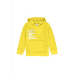 Çocuk Fıstık Yeşili Kapüşonlu Sweatshirt