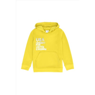 Çocuk Fıstık Yeşili Kapüşonlu Sweatshirt