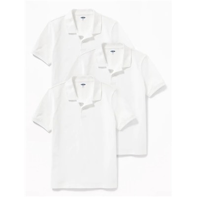 Built-In Flex Uniform Pique Polo 3-Pack for Boys