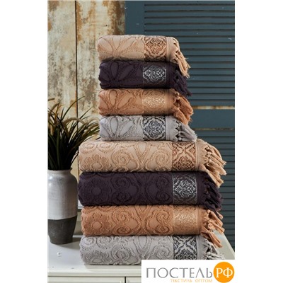 Набор полотенец Карвен "HANZADE" Cotton (penye) 70*140 4шт. махра с бахромой HS 1005