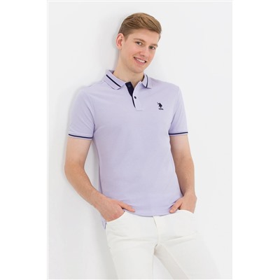 Erkek Lila Basic Polo Yaka Tişört