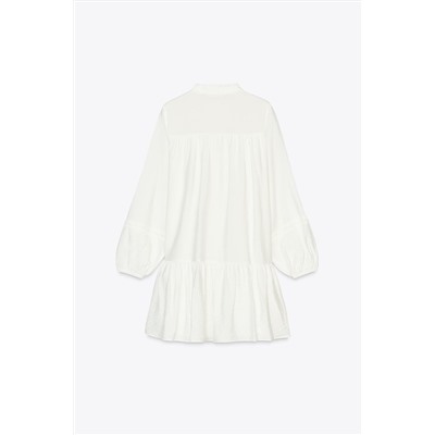 MINI DRESS WITH HEMSTITCH DETAIL