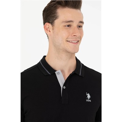 Erkek Siyah Basic Polo Yaka Tişört