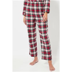 Pantalón de pijama cintura alta - Crudo y rojo
