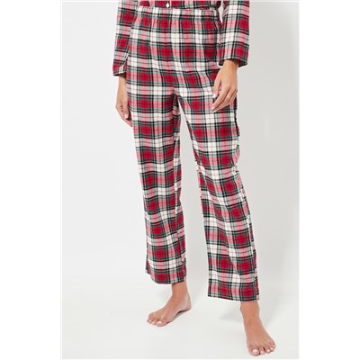Pantalón de pijama cintura alta - Crudo y rojo