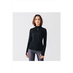 DecathlonKadın Uzun Kollu Koşu Tişörtü - Siyah - Warm