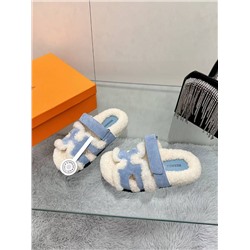 Меховые женские шлепки Herme*s Chypr*e